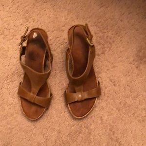 Size 6 1/2 sandals beige